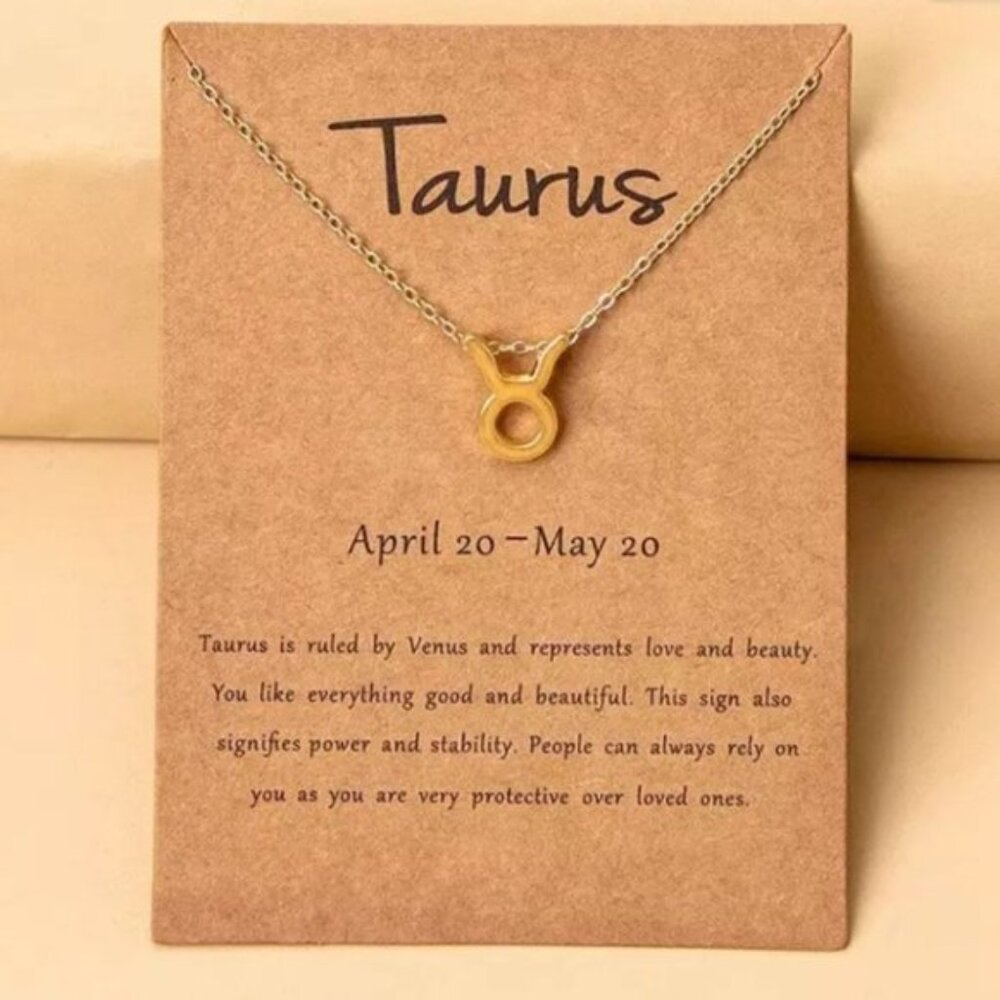 🎉 New Taurus Zodiac Gold Plated Necklace